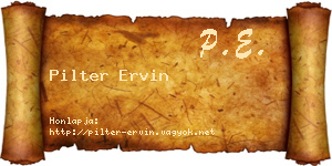 Pilter Ervin névjegykártya