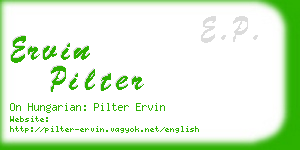 ervin pilter business card